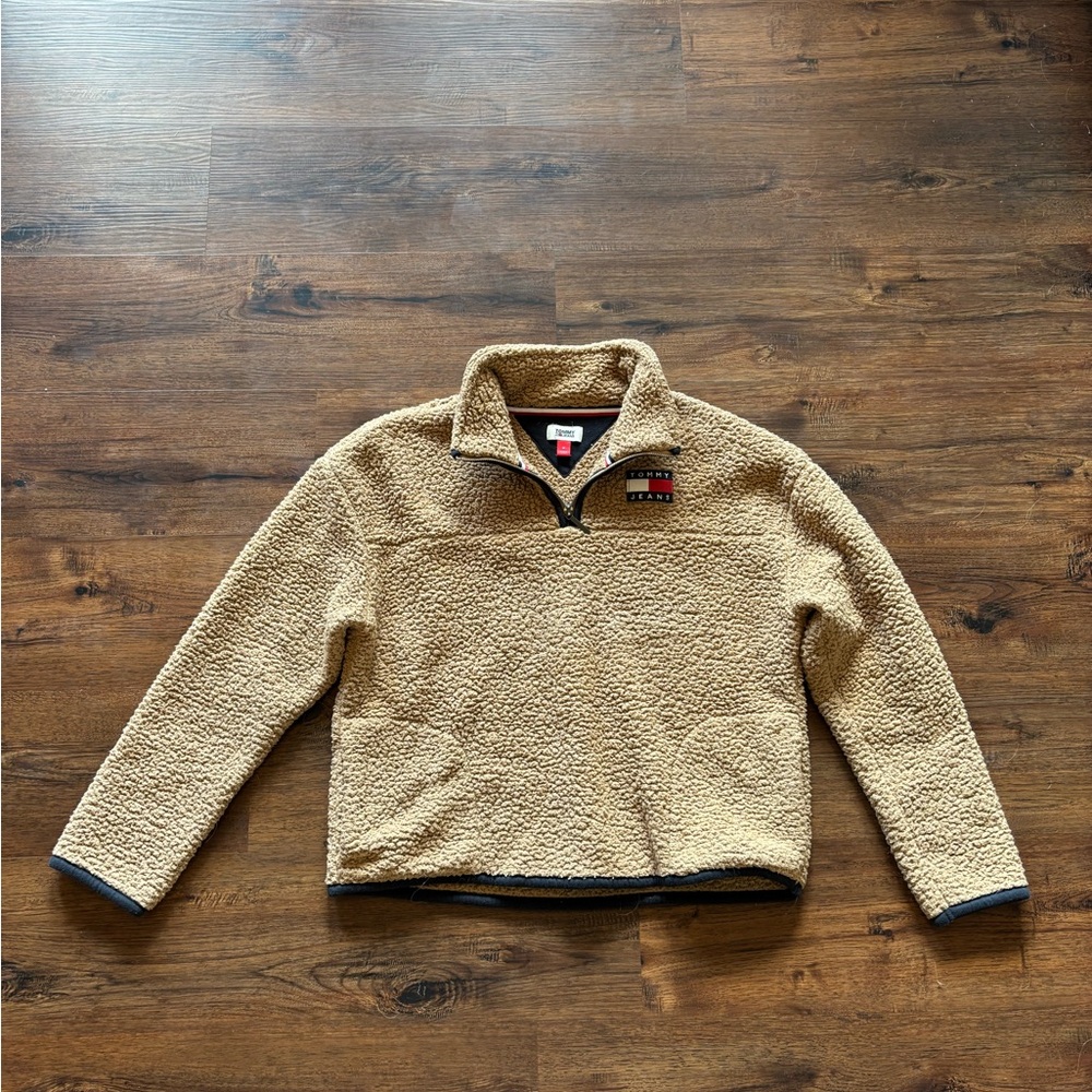 Tommy Hilfiger Tan Quarter-Zip Sweater